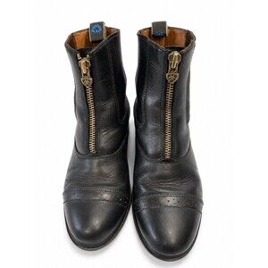 Ariat Heritage Zip Paddock Riding Boots Womens 6C Black Leather 54701